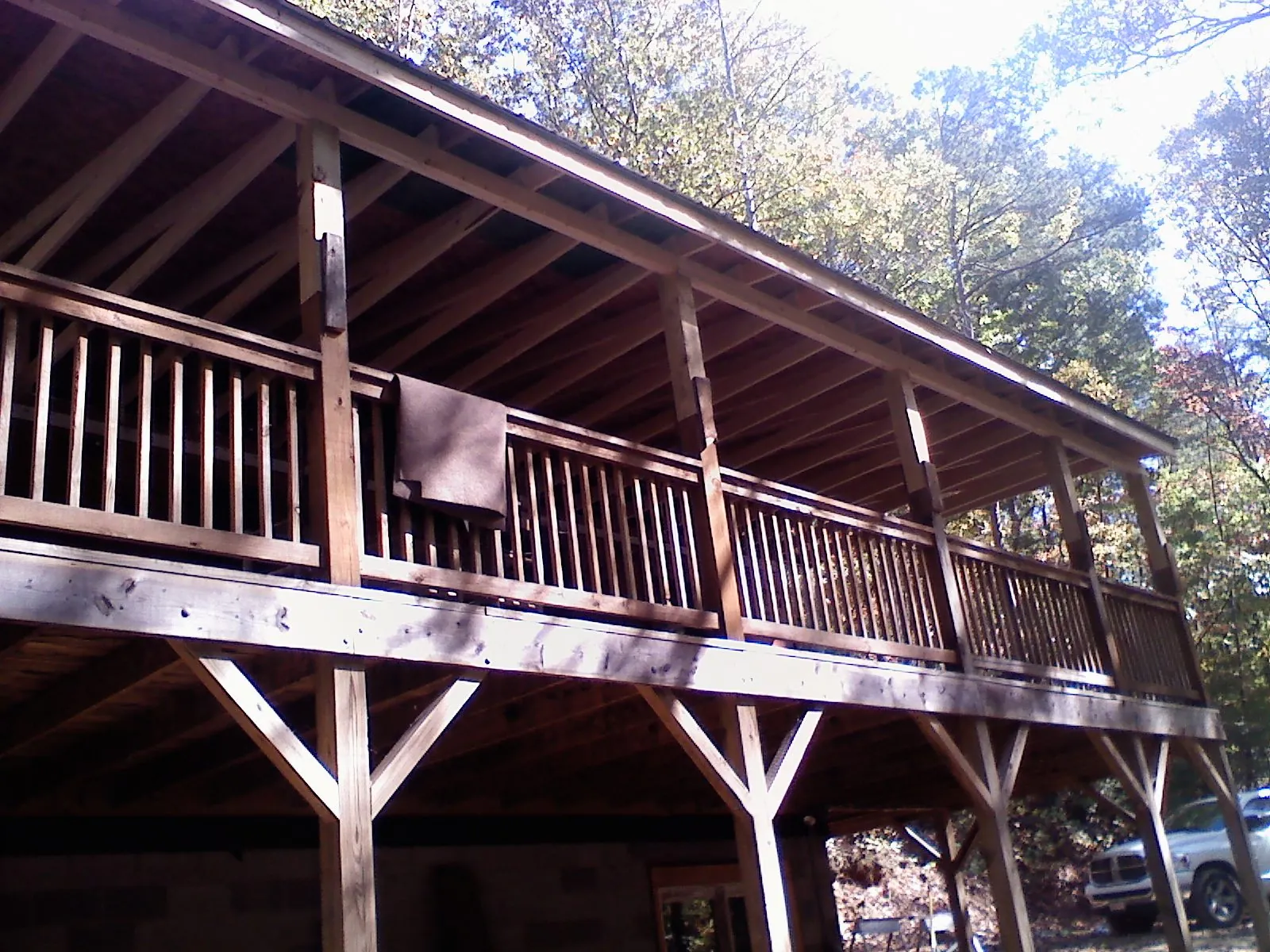 Timber framing under a new elevated porch and deck — Roof Leak Repair in Lowry City by Roofing Brothers